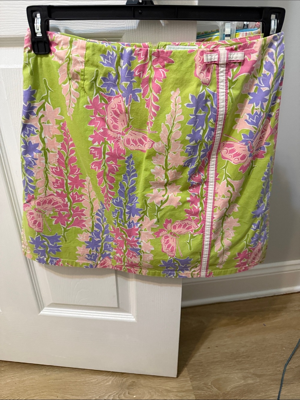 Bamboo Traders Lime Pink & Lavender Floral Mini Skort